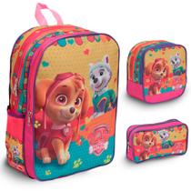 Kit Mochila Infantil Costas Patrulha Canina Tam G Reforçada