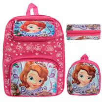 Kit Mochila Infantil Costas Princesinha Sofia Lancheira Rosa