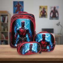 Kit Mochila Infantil Costas Super Herói + Lancheira Térmica Kit Mochila Infantil Costas Super Herói + Lancheira Térmica
