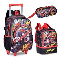 Kit Mochila Infantil Dark Racer Carro Lancheira Estojo Clio Kit Mochila Infantil Dark Racer Carro Lancheira Estojo Clio