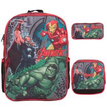 Kit Mochila Infantil De Costas Avengers Lancheira E Estojo