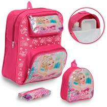 Kit Mochila Infantil De Costas Barbie Com Lancheira Tam M Kit Mochila Infantil De Costas Barbie Com Lancheira Tam M