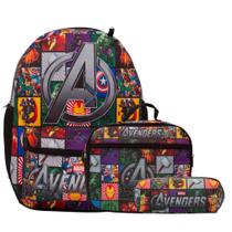 Kit Mochila Infantil de Costas Masculina Avengers Resistente