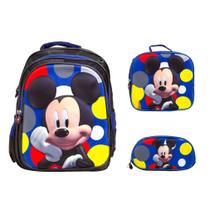 Kit Mochila Infantil De Costas Mickey Mouse Estampada 3D