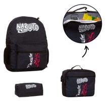 Kit Mochila Infantil De Costas Naruto Raposa Tam G Reforçada