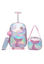 Kit Mochila Infantil De Rodinha Escolar Lancheira Estojo