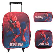 Kit Mochila Infantil de Rodinha Homem Aranha Passeio Escola