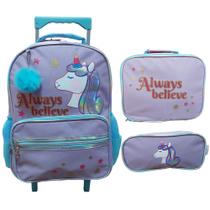 Kit mochila infantil de rodinha lancheira e estojo unicórnio yins ys42184-mc Kit mochila infantil de rodinha lancheira e estojo unicórnio yins ys42184-mc