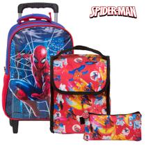 Kit Mochila Infantil de Rodinha Menino Spider Man Toys 2U