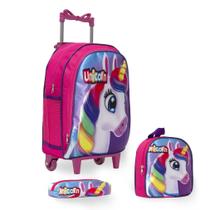 Kit Mochila Infantil De Rodinha Unicórnio Volta As Aulas Kit Mochila Infantil De Rodinha Unicórnio Volta As Aulas