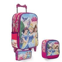 Kit Mochila Infantil De Rodinhas Estampa Princesas Reforçada Kit Mochila Infantil De Rodinhas Estampa Princesas Reforçada