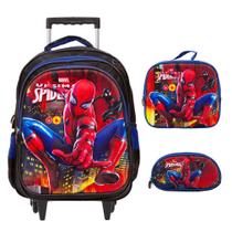Kit Mochila Infantil De Rodinhas Homem Aranha 3D Envio 24Hrs