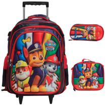 Kit Mochila Infantil De Rodinhas Patrulha Canina Tam G