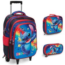 Kit Mochila Infantil De Rodinhas Stitch Creche Passeio Kit Mochila Infantil De Rodinhas Stitch Creche Passeio