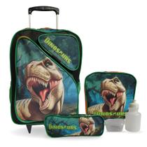 Kit Mochila Infantil Dinossauro Rex Tam G Rodinhas