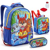 Kit Mochila Infantil Dog Heroes Patrulha Costas G Escolar