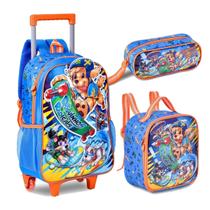 Kit Mochila Infantil Doguinhos Cachorro Pets Lancheira Estojo