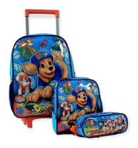 Kit Mochila Infantil Doguinhos Radicais Rodinhas Canina Aula Kit Mochila Infantil Doguinhos Radicais Rodinhas Canina Aula