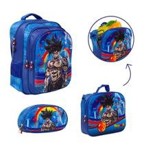 Kit Mochila Infantil Dragon Ball Costas 3 Pçs Envio Imediato