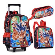 Kit Mochila Infantil Dragon Ball Super Lancheira Estojo Clio