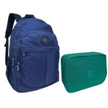 Kit Mochila Infantil e Estojo Box Feminino Impermeável Nylon Resistente Kit Escolar Grande