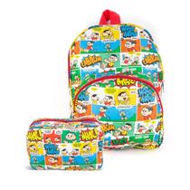 Kit Mochila Infantil e Necessaire Turma da Mônica Quadrinhos