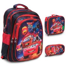 Kit Mochila Infantil Escola Costas Menino Carros 3d Toys 2u Kit Mochila Infantil Escola Costas Menino Carros 3d Toys 2u