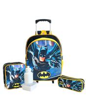Kit Mochila Infantil Escolar Batman Rodinhas G Lancheira F5 Kit Mochila Infantil Escolar Batman Rodinhas G Lancheira F5