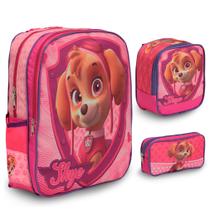 Kit Mochila Infantil Escolar Bolsa Skye Paw Patrol Grande