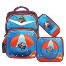 Kit Mochila Infantil Escolar Desenho 3D + Bolsa Lancheira Térmica Estojo Colorido Menina Menino