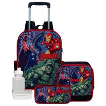 Kit Mochila Infantil Escolar Dos Vingadores Lancheira Térmic