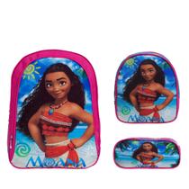 Kit Mochila Infantil Escolar Feminina Moana Costas Creche