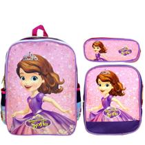 Kit Mochila Infantil Escolar Feminina Princesa Sofia Costas Kit Mochila Infantil Escolar Feminina Princesa Sofia Costas