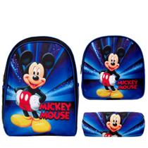 Kit Mochila Infantil Escolar Grande Mickey Mouse Costas