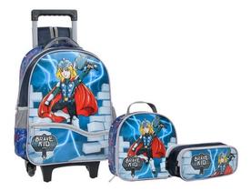 Kit Mochila Infantil Escolar Herois Com Rodas Escolar Cor Th