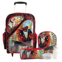 Kit Mochila Infantil Escolar Homem Aranha Tamanho Grande