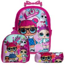 Kit Mochila Infantil Escolar Lol Surprise Com Rodinha Kit Mochila Infantil Escolar Lol Surprise Com Rodinha