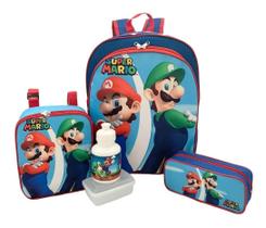 Kit Mochila Infantil Escolar Mario E Luigi Costas Tam M F5