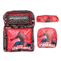 Kit Mochila Infantil Escolar Média Menino Alça Costas 3 Pçs Kit Mochila Infantil Escolar Média Menino Alça Costas 3 Pçs