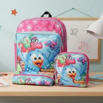 Kit Mochila Infantil Escolar Menina Costas Creche Passeio