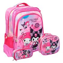 Kit Mochila Infantil Escolar Menina Costas Volta As Aulas