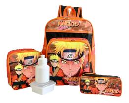 Kit Mochila Infantil Escolar Meninos Costas Naruto Bolso G F5 - prorpio
