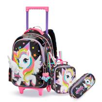 Kit Mochila Infantil Escolar Rodinha Unicórnio Feminina 2025