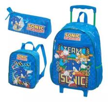 Kit Mochila Infantil Escolar Rodinhas G Boneco Sonic Pacific Kit Mochila Infantil Escolar Rodinhas G Boneco Sonic Pacific