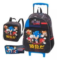 Kit Mochila Infantil Escolar Rodinhas G Boneco Sonic Pacific Kit Mochila Infantil Escolar Rodinhas G Boneco Sonic Pacific