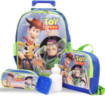 Kit Mochila Infantil Escolar Rodinhas Toy Story Tam G