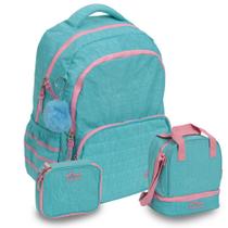 Kit Mochila Infantil Escolar Stitch Costas Juvenil Tam G