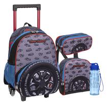 Kit Mochila Infantil Fast Turbo Lancheira Estojo Garrafa