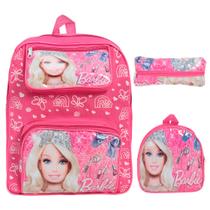 Kit Mochila Infantil Feminina Barbie Lancheira Estojo M