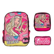Kit Mochila Infantil Feminina Costas Barbie Tam G Cor Rosa Kit Mochila Infantil Feminina Costas Barbie Tam G Cor Rosa